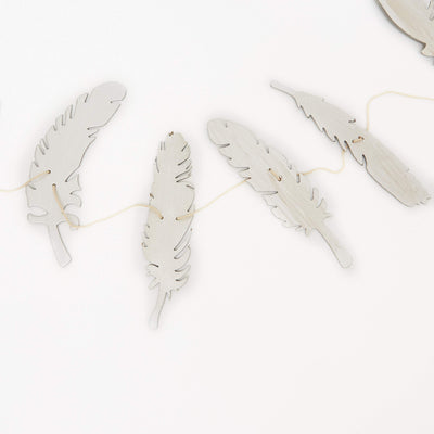Paper Feather Garland, Set of 2 Silver/Gold