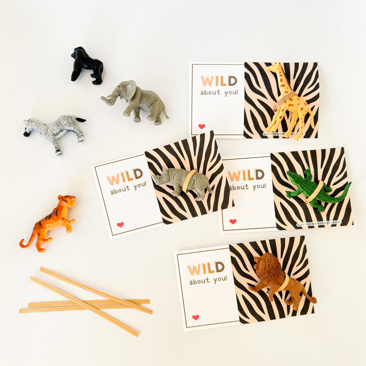 Safari Valentine Card Kit - 12 count