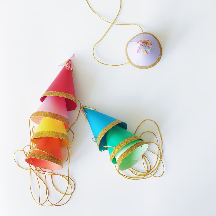 Mini Rainbow Party Hat Set