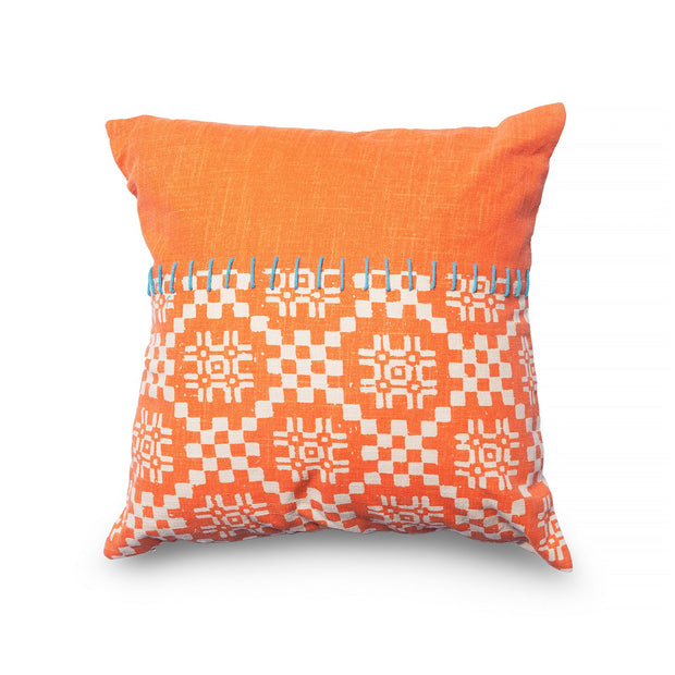 Decorative Throw Pillow - Square Boho Orange