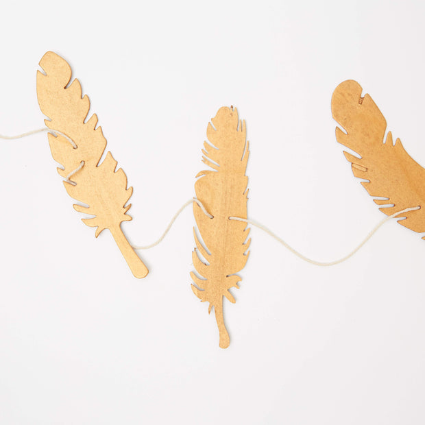 Decorative Garland - Paper Feather, Set of 2 Silver/Gold
