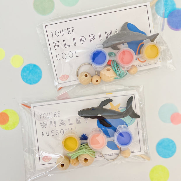 Whales + Dolphins Keychain Party Favor