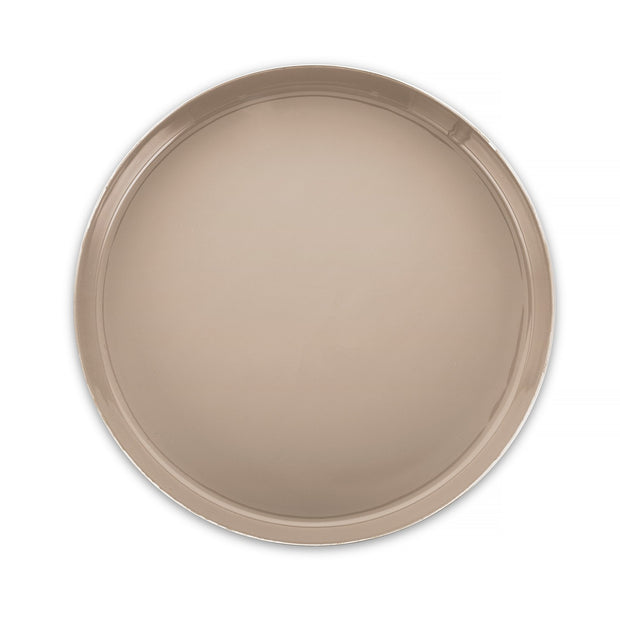 Decor - Round Tray - Gold Taupe Aluminum