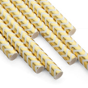 Party Paper Straw - Gold Chevron
