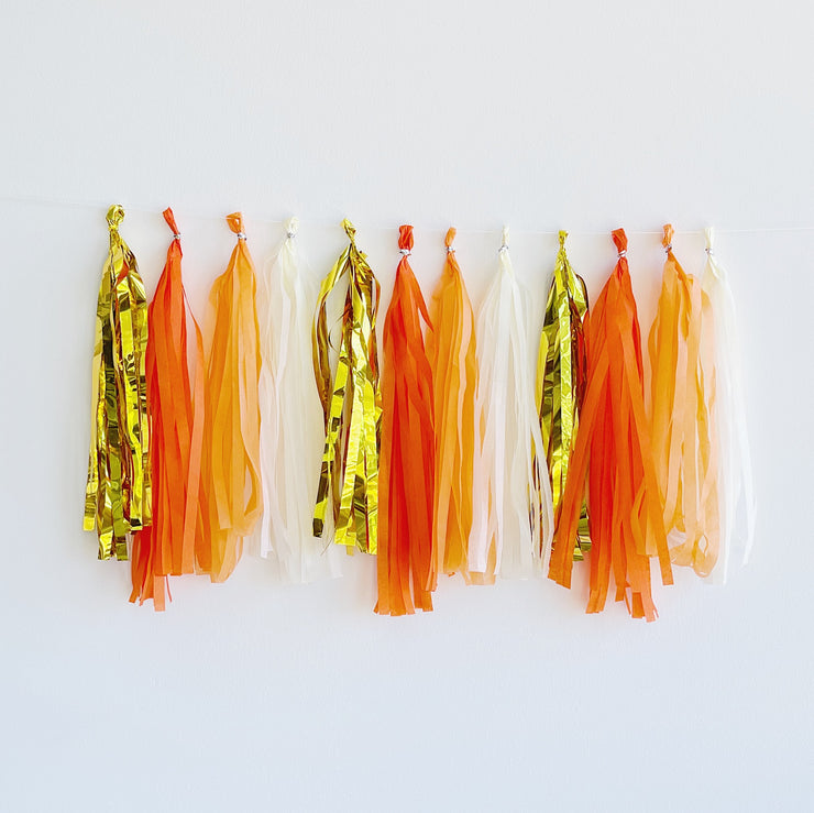 Paper Tassel Garland - Orange Gold