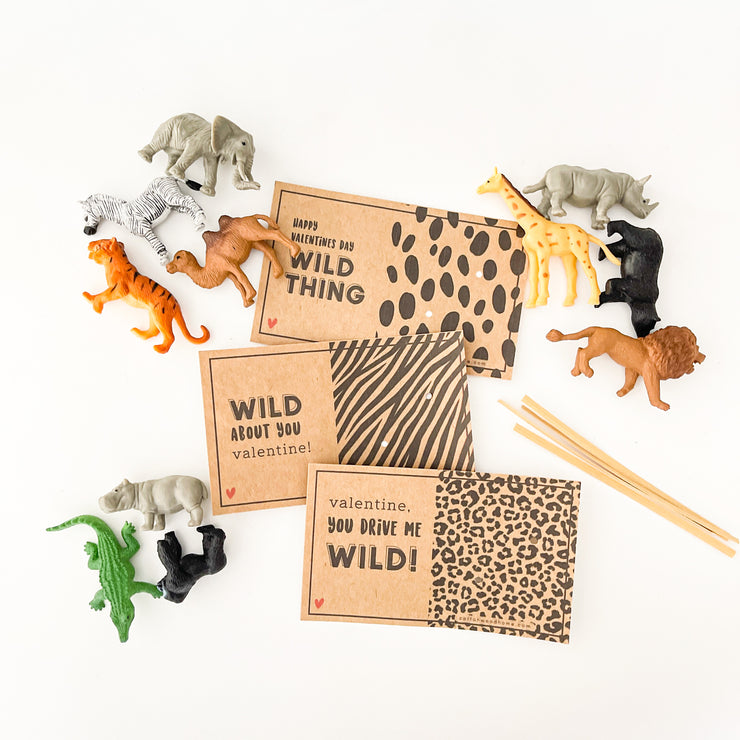 Safari Valentine Card Kit - 12 count