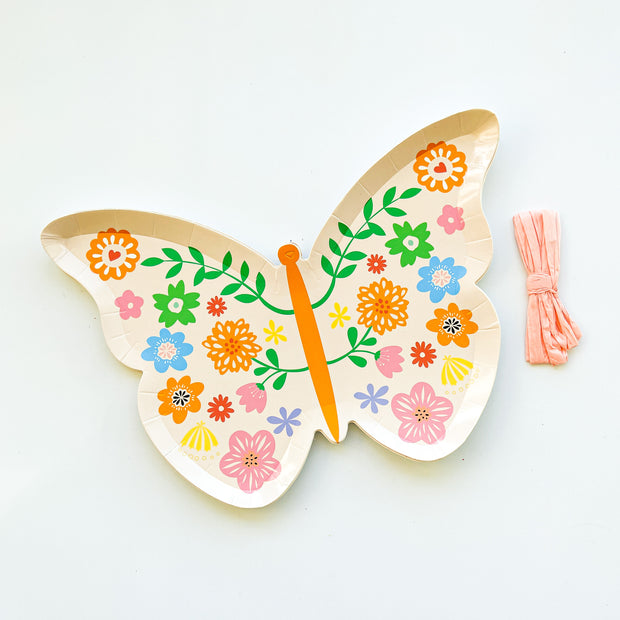 Party Plate - Pink Butterfly - 9"