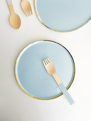 Sky Blue Cake Plates (Set of 8)