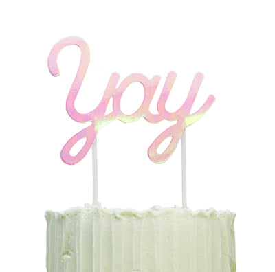 cake topper - YAY iridescent cake topper