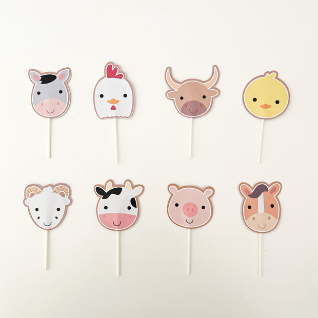 Farm Animal Cupcake Toppers