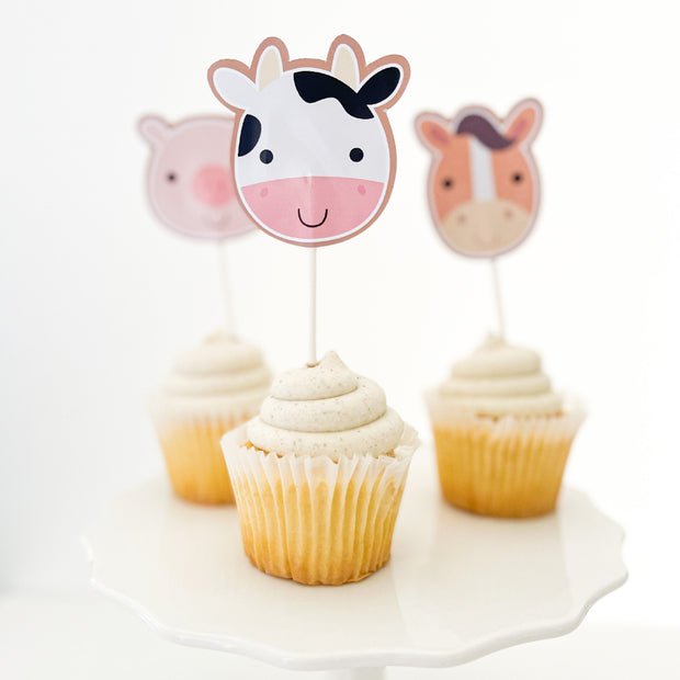 Farm Animal Cupcake Toppers