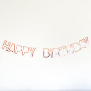 Happy Birthday Party Garland -  Rose Gold