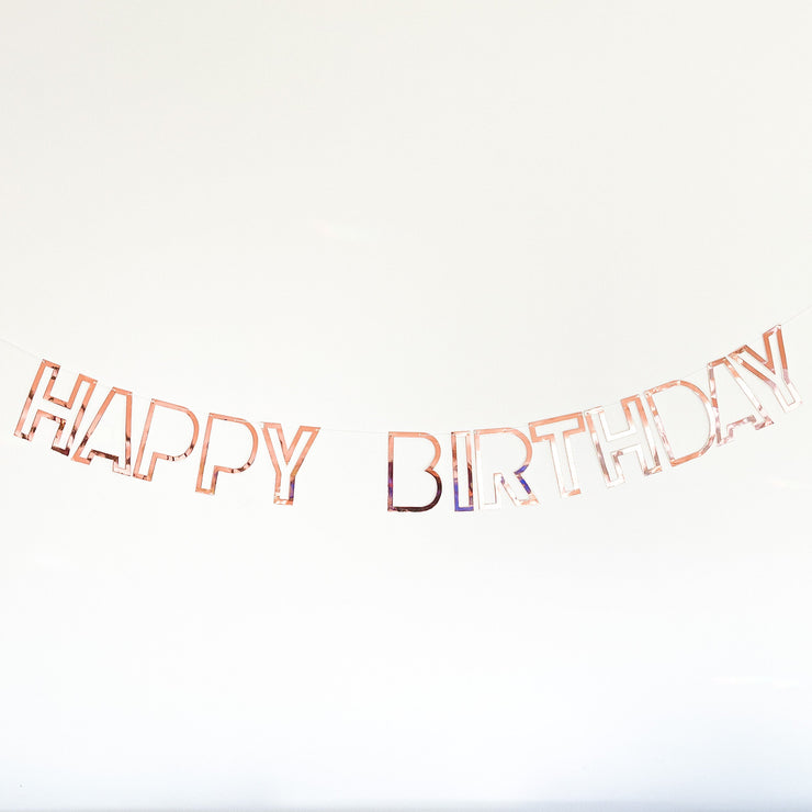 Happy Birthday Party Garland -  Rose Gold