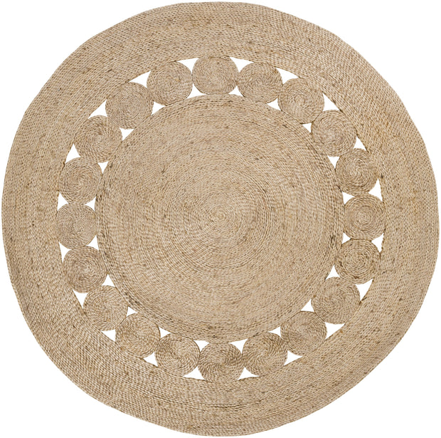 36" Round Decorative Jute Rug