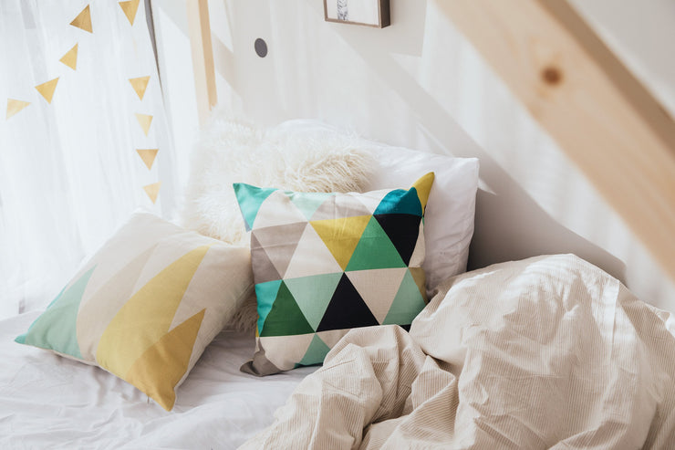 Decorative Throw Pillow - Geometric Tall Triangles