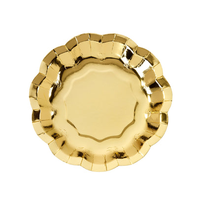 Party Plate - Gold Scallop Cake Plate