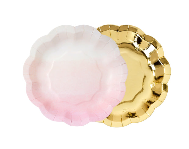 Party Plate - Pink Watercolor Scallop Cake Plate