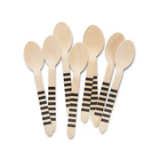 Wooden Party Utensils - Black Stripe