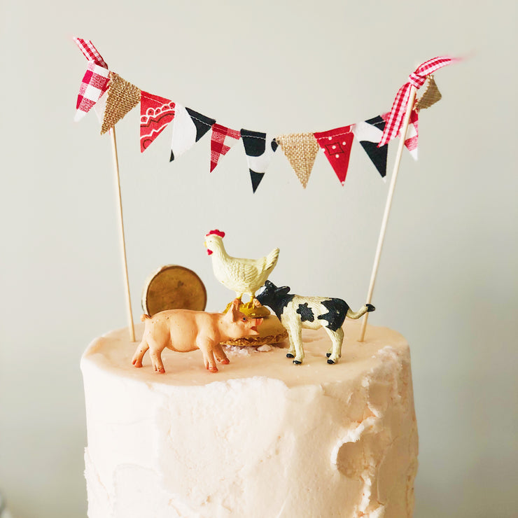 Cake Topper -  Barn Bunting