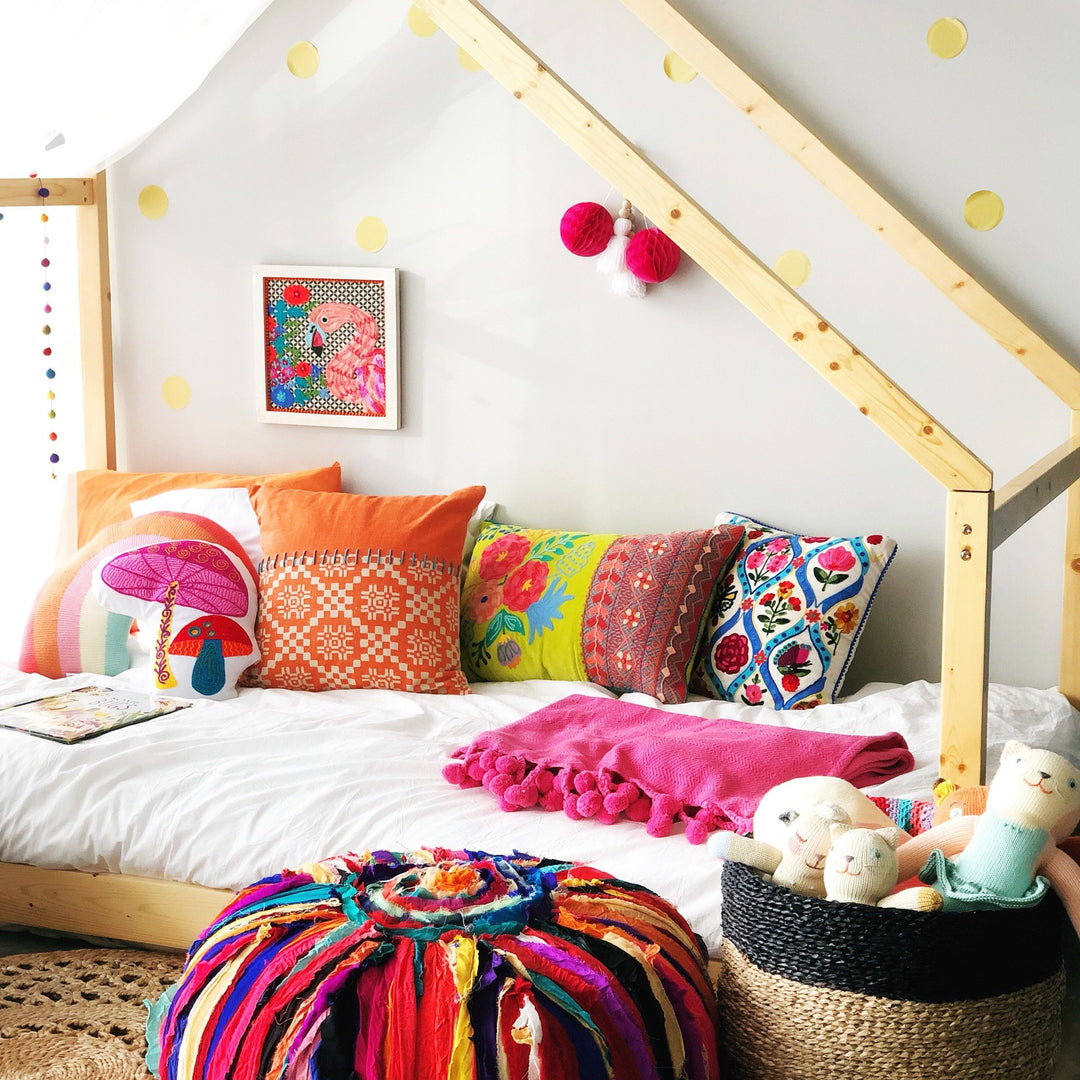 Orange boho pillow cheap