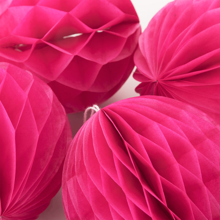 Party Paper Decor - 4" Honeycomb Lantern - Hot Pink