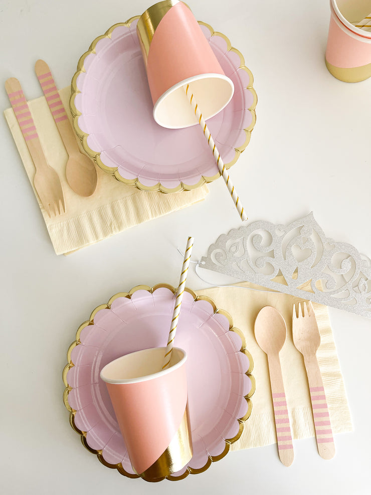 Scalloped Lavender Cake Plates