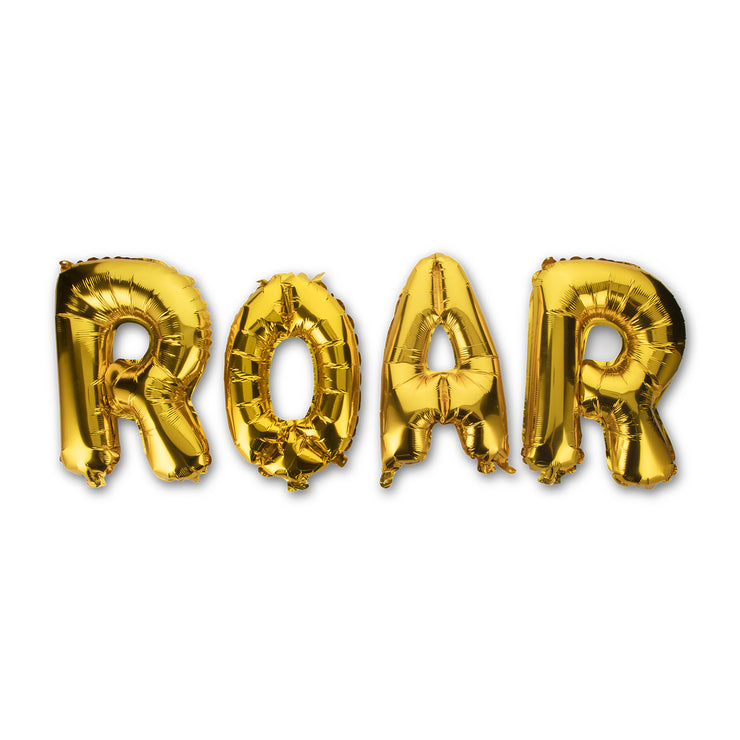 Party Balloons - ROAR - 16" gold mylar letter balloon set