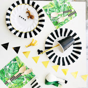 Party Plate - Black and White Stripe - 9'' - 16 pack